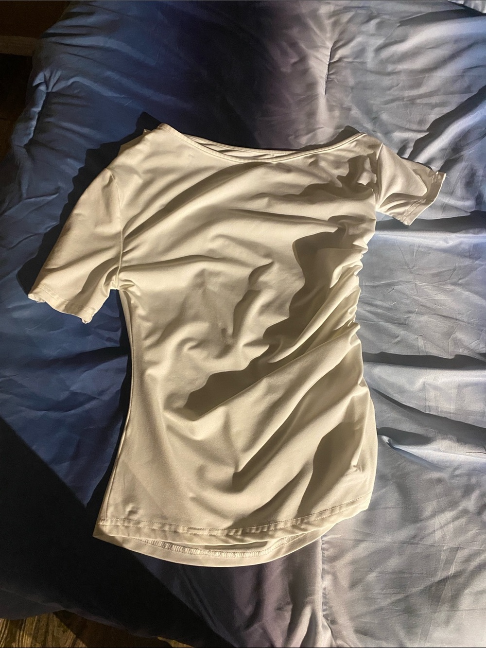 SHEIN White Off-Shoulder Short Sleeve Tee
